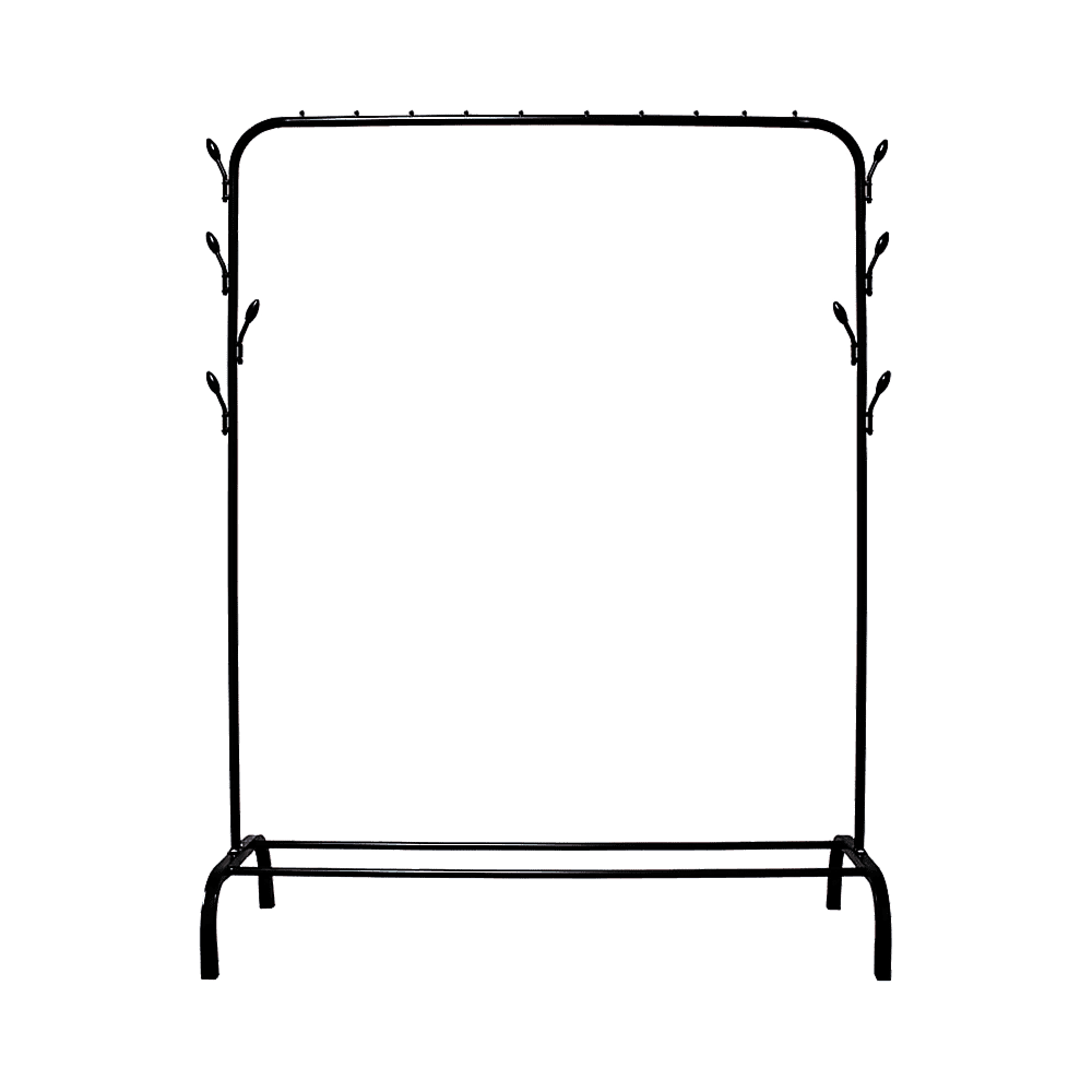 Closet Organizer Metal Garment Rack Portable Clothes Hanger Storage Shoes Rack Black