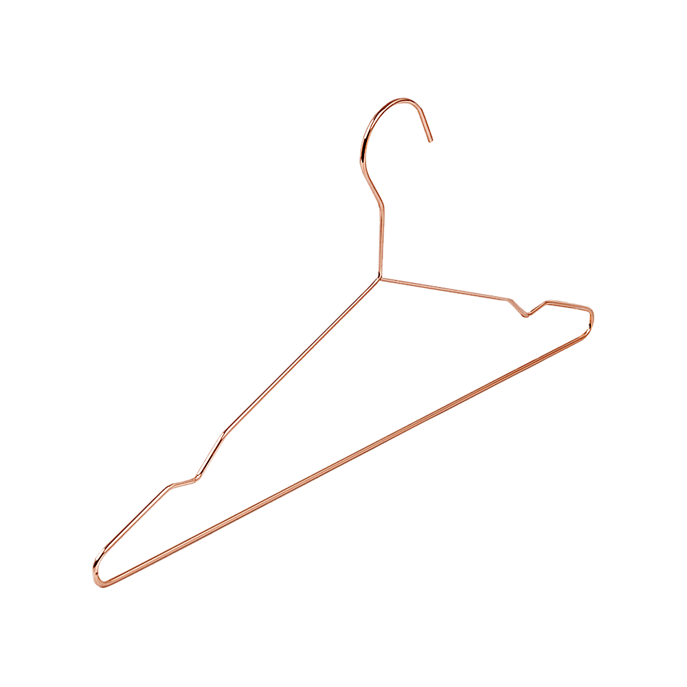 Adult 16.5" Rose Gold Shiny Metal Wire Coat Suit Top Clothes Hangers (30pc per set)
