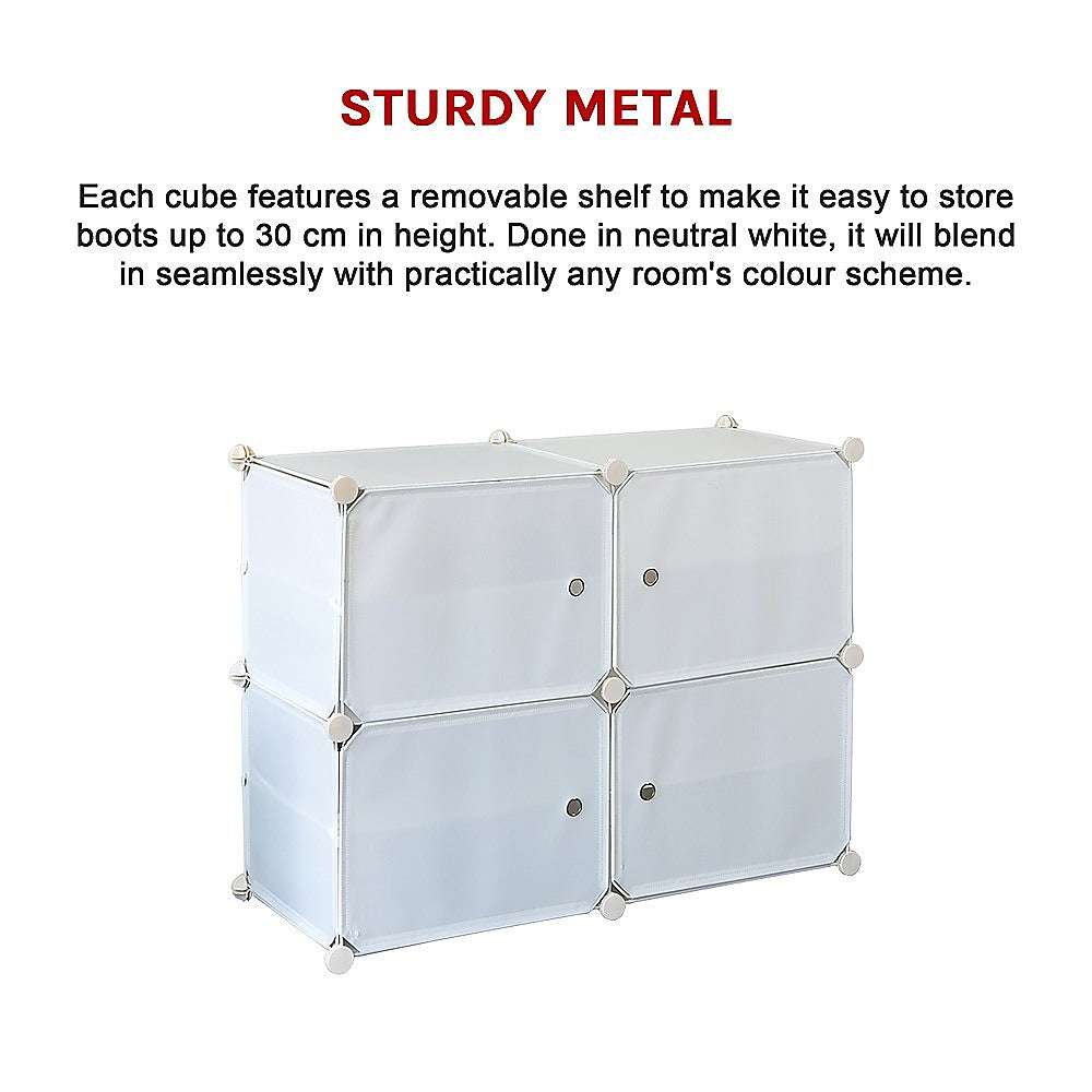 White Cube DIY Shoe Cabinet Rack Storage Portable Stackable Organiser Stand