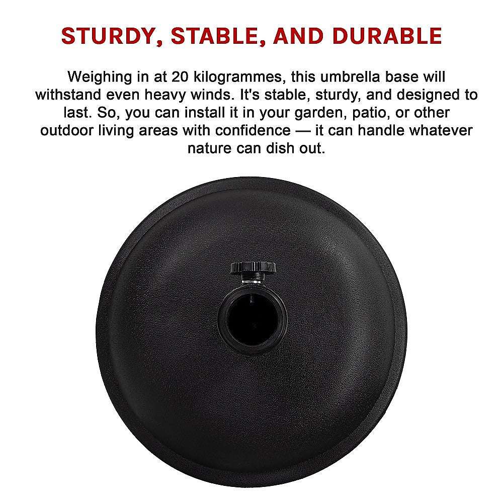 20kg Patio Sun Umbrella Base Durable Parasol Garden Stand Cement Round