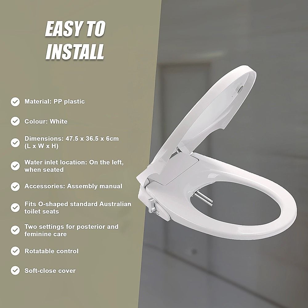 Non Electric Bidet Toilet Seat W/ Cover Bathroom Spray Water Wash Bedworld