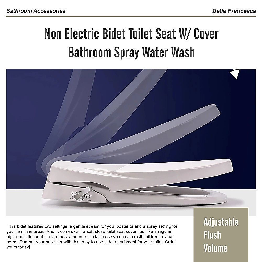 Non Electric Bidet Toilet Seat W/ Cover Bathroom Spray Water Wash Bedworld
