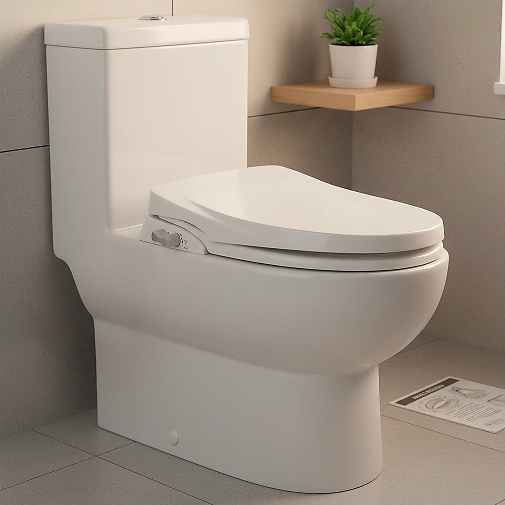 Non Electric Bidet Toilet Seat W/ Cover Bathroom Spray Water Wash