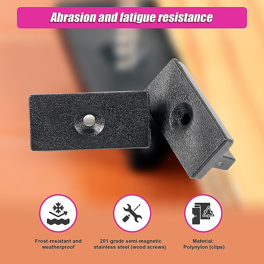100 Composite Decking Hidden Fixing Fasteners Plastic T Clips & Screws Bedworld