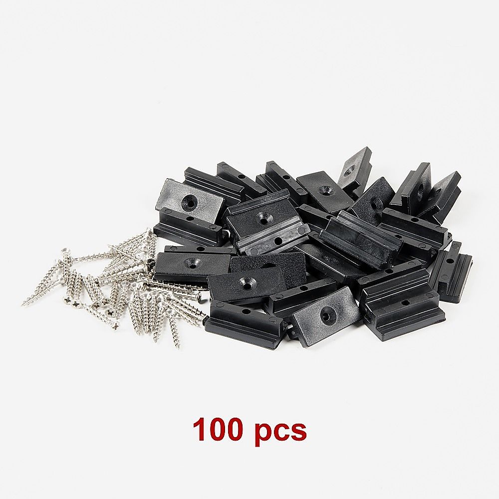 100 Composite Decking Hidden Fixing Fasteners Plastic T Clips & Screws Bedworld