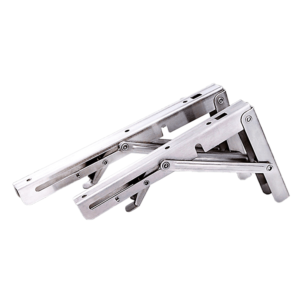 2x 10" Stainless Steel Folding Table Bracket Shelf Bench 50kg Load Heavy Duty