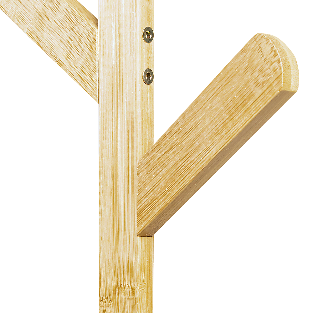 Wooden coat rack diagonal arm and pole corner joint with screws