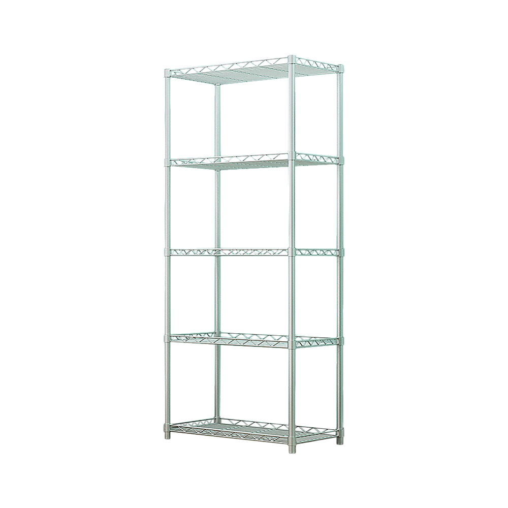 5 Tier Silver Metal Storage Rack Shelving Wire Shelf