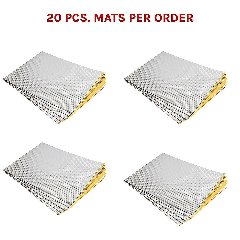 20-pack of car insulation mats, silver foil sheets with yellow backing