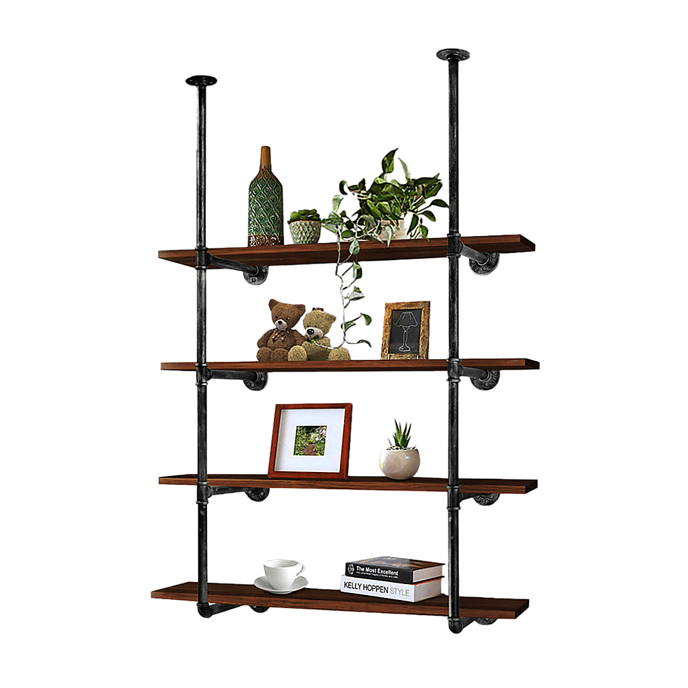 Wall Shelves Display Bookshelf Industrial DIY Pipe Shelf Rustic Brackets