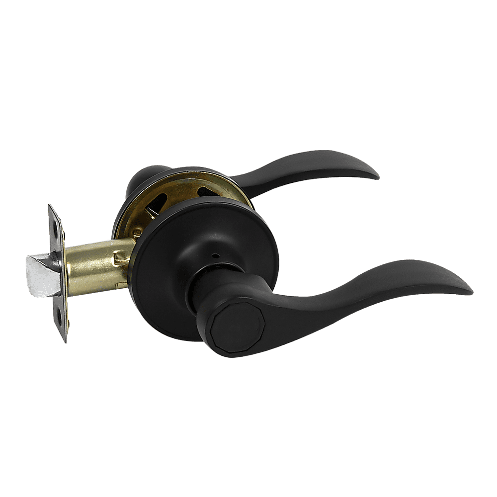 Door Handle Set Lever Passage Function Black