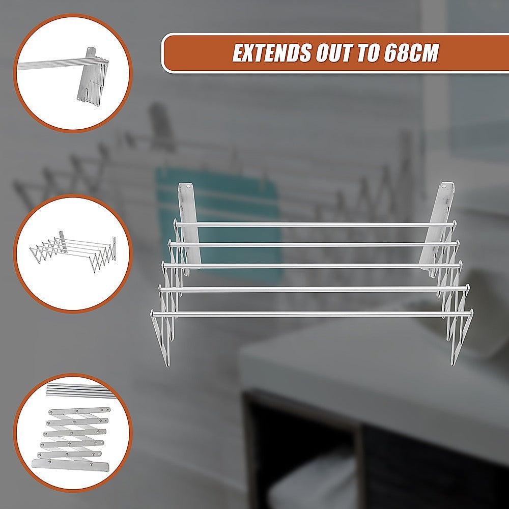 Pull Out Clothes Airer  Expanding Laundry Drying Line for Caravan, RV & Home