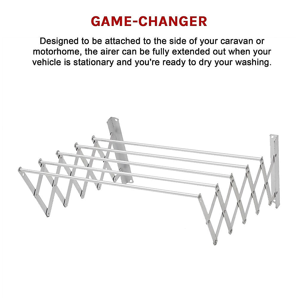 Pull Out Clothes Airer  Expanding Laundry Drying Line for Caravan, RV & Home