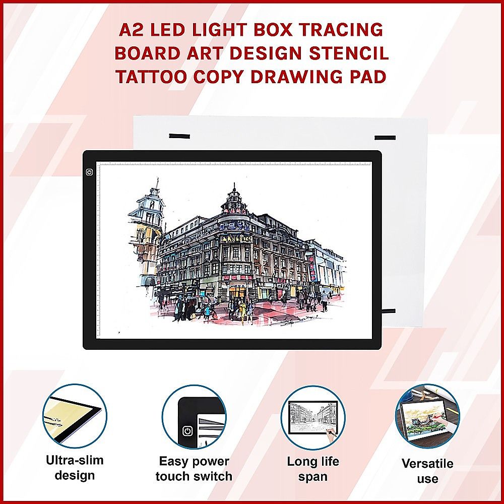 A2 LED Light Box Tracing Board Art Design Stencil Tattoo Copy Drawing Pad Bedworld