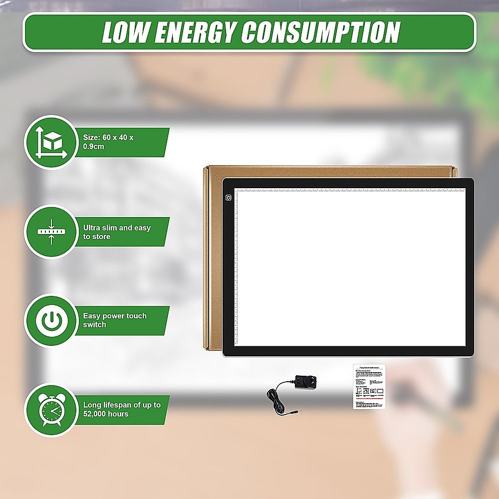 A2 LED Light Box Tracing Board Art Design Stencil Tattoo Copy Drawing Pad Bedworld