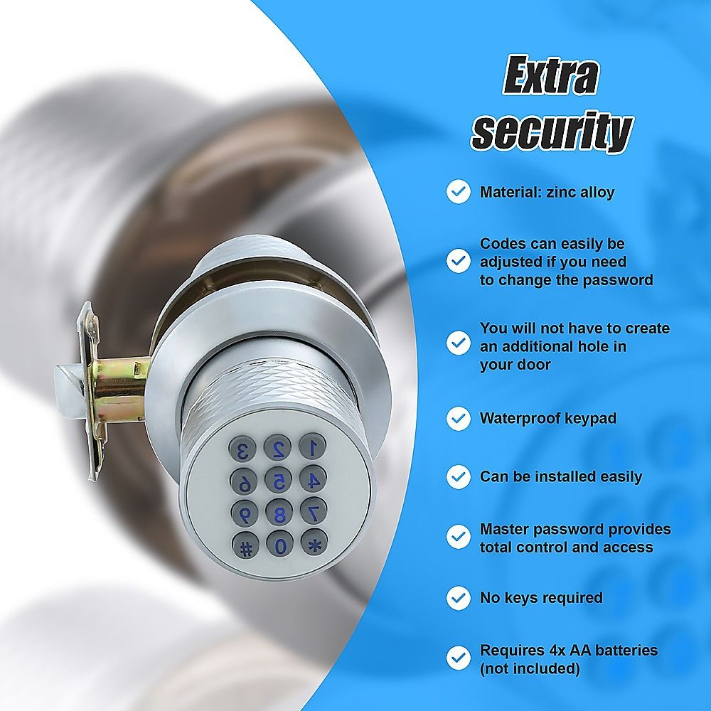 Digital Electronic Code Door Lock Keyless Entry Keypad Programmable Lock Knob Bedworld