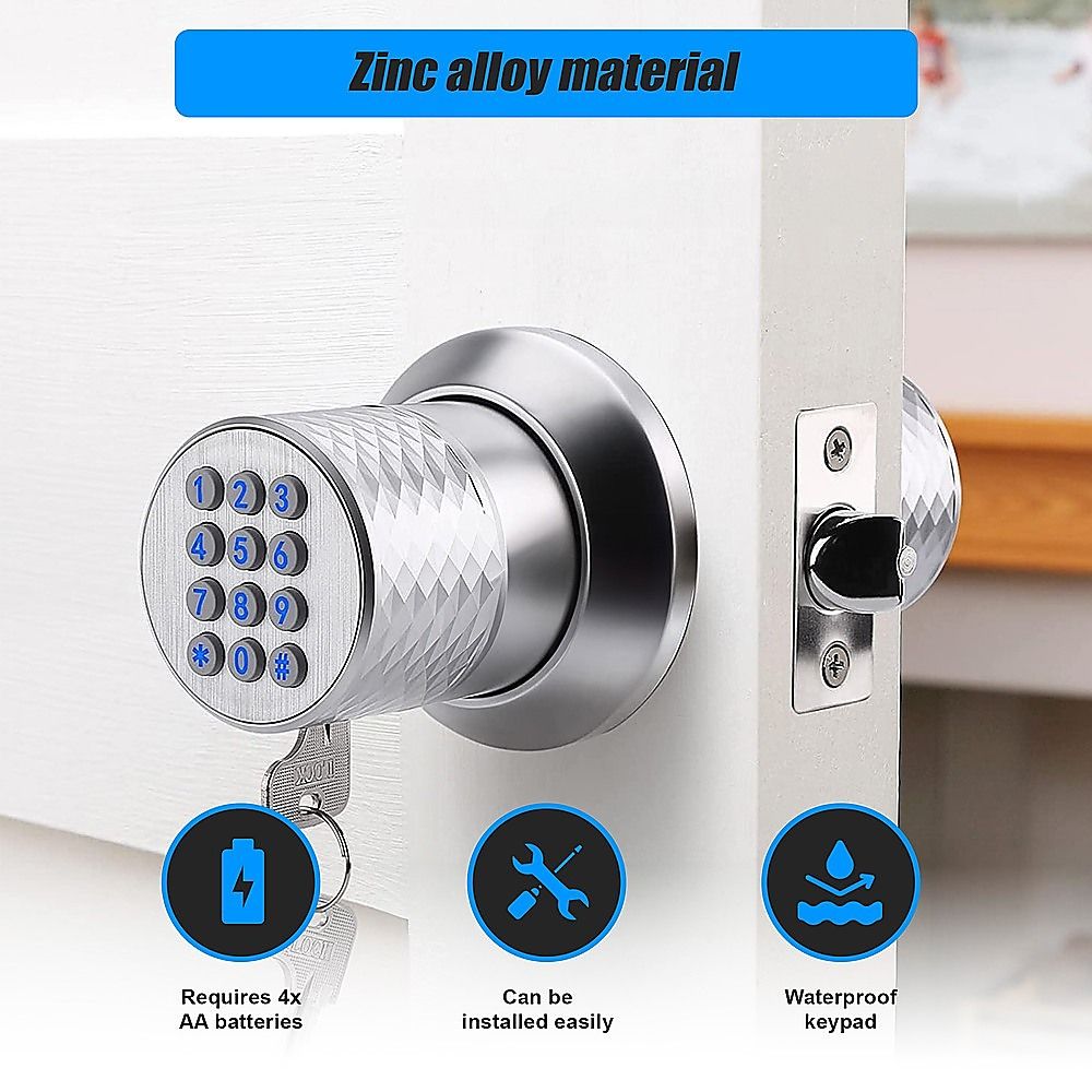 Digital Electronic Code Door Lock Keyless Entry Keypad Programmable Lock Knob Bedworld