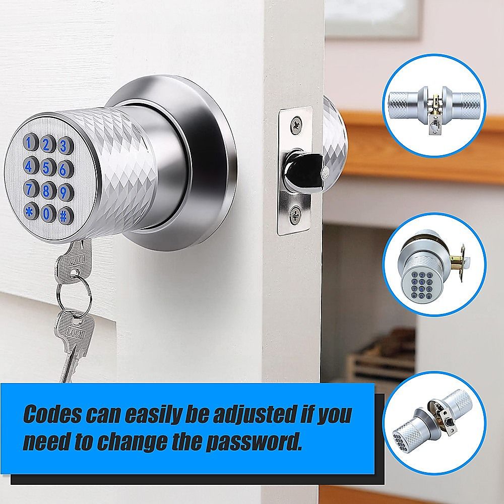 Digital Electronic Code Door Lock Keyless Entry Keypad Programmable Lock Knob Bedworld