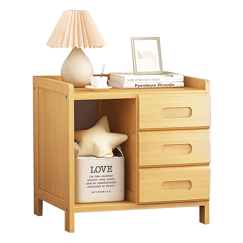 Bamboo Bedside Table Nightstand Storage Bedroom Sofa Side Stand