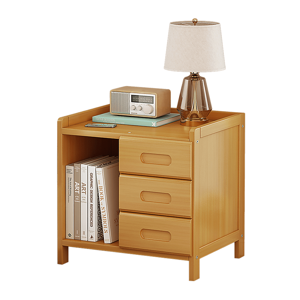 Bamboo Bedside Table Nightstand Storage Bedroom Sofa Side Stand
