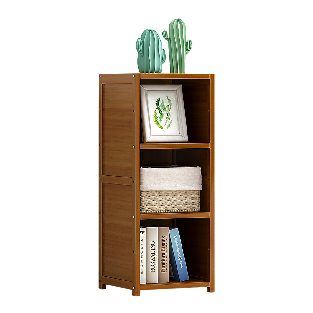 Bamboo Adjustable 3-Shelf Bookcase – Display Storage Rack Stand for Living Room, Bedroom, Office or Home Décor