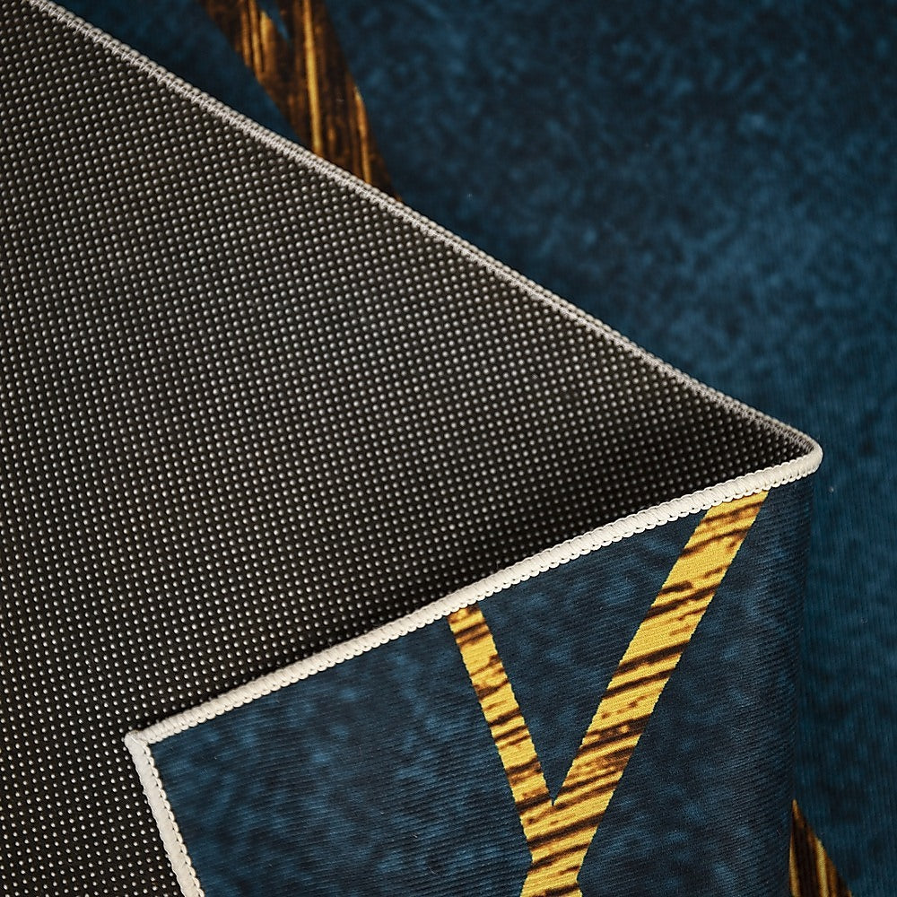 200x300cm Large Floor Blue Teal Rug  Modern Area Carpet for Bedroom & Lounge