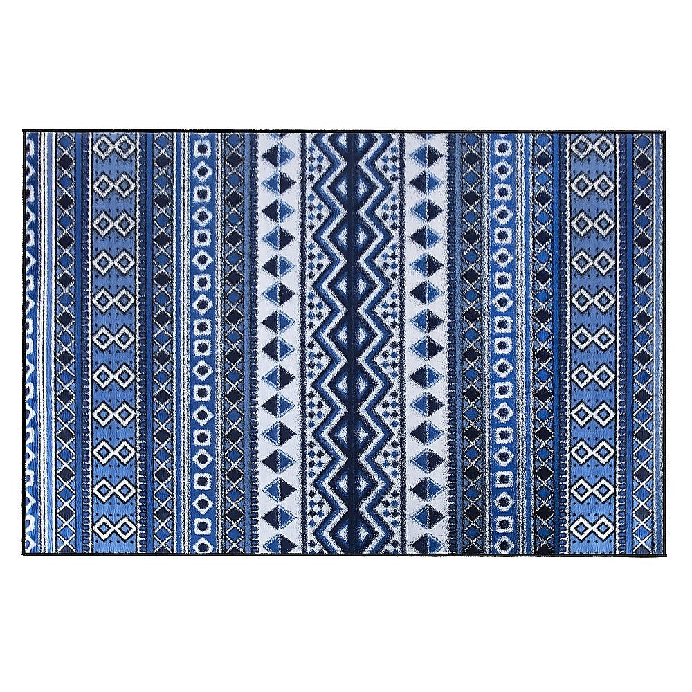 200x300cm Large Floor Blue Ethnic Rug  Modern Area Carpet for Bedroom & Lounge