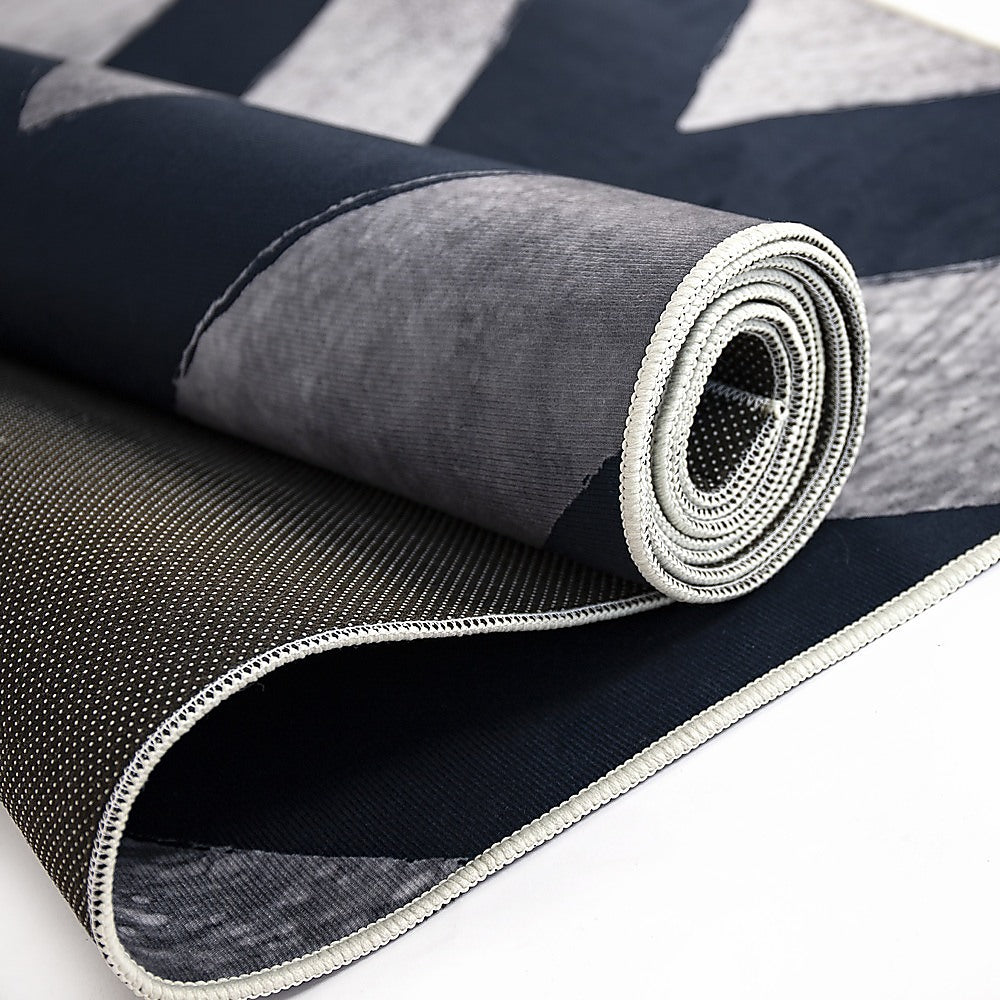 200x300cm Large Floor Blue Chevron Stripes Rug  Modern Area Carpet for Bedroom & Lounge