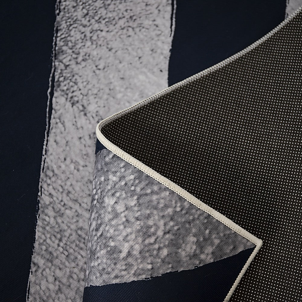 200x300cm Large Floor Blue Chevron Stripes Rug  Modern Area Carpet for Bedroom & Lounge