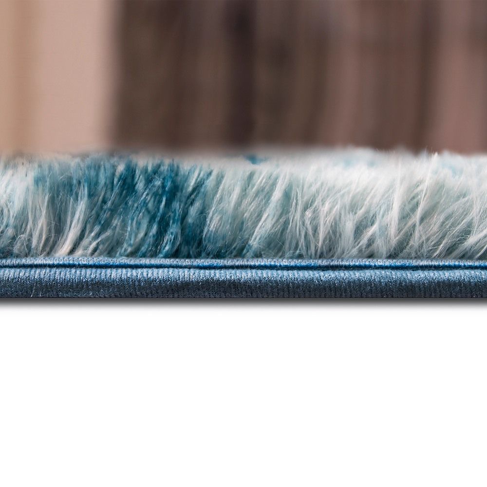 Large Floor Rug – 200x300cm Blue Rug (Fluffy Style) Bedworld