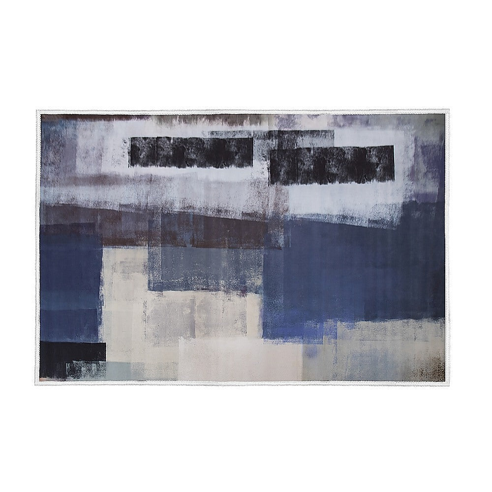 200x300cm Large Floor Blue Abstract Rug  Modern Area Carpet for Bedroom & Lounge