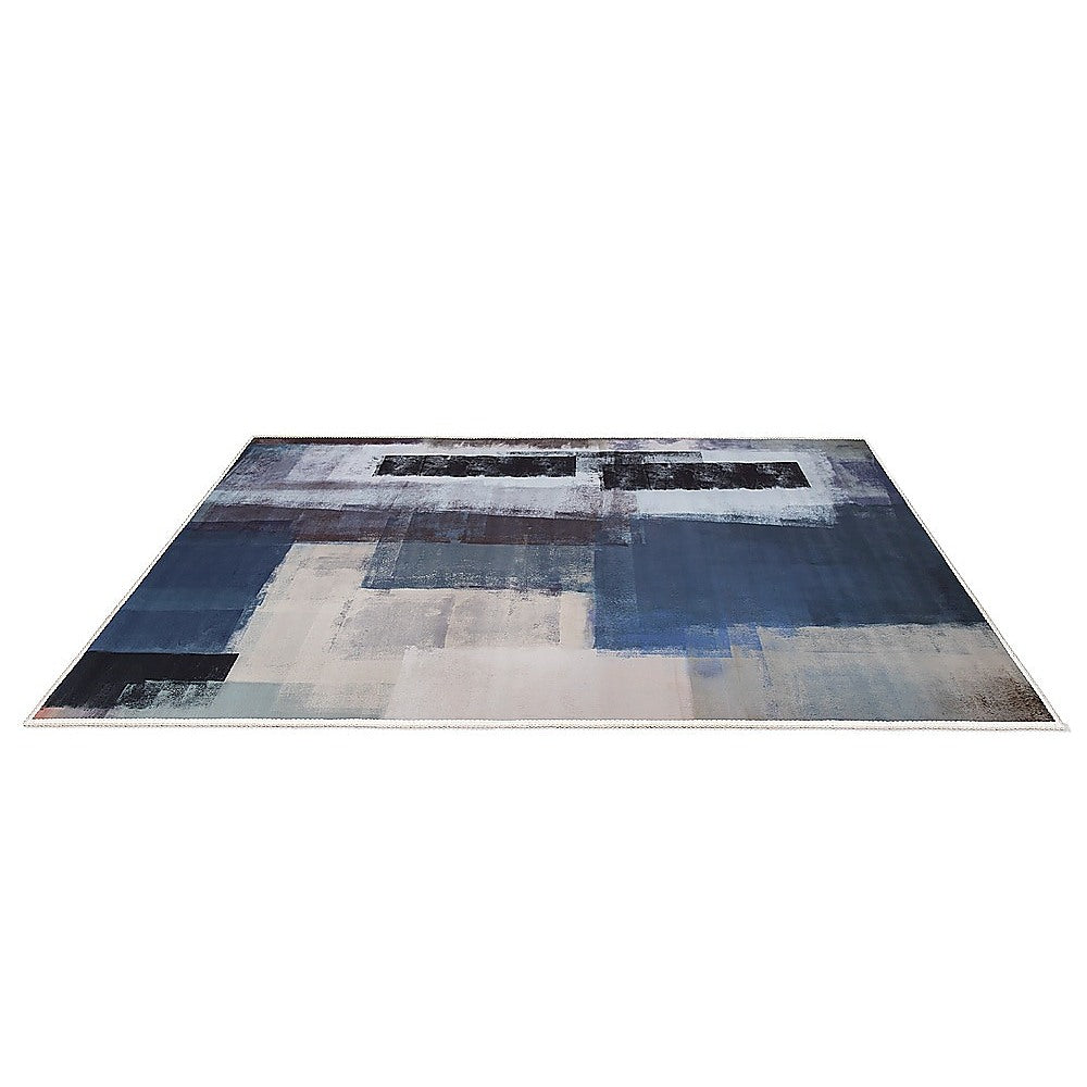 200x300cm Large Floor Blue Abstract Rug  Modern Area Carpet for Bedroom & Lounge