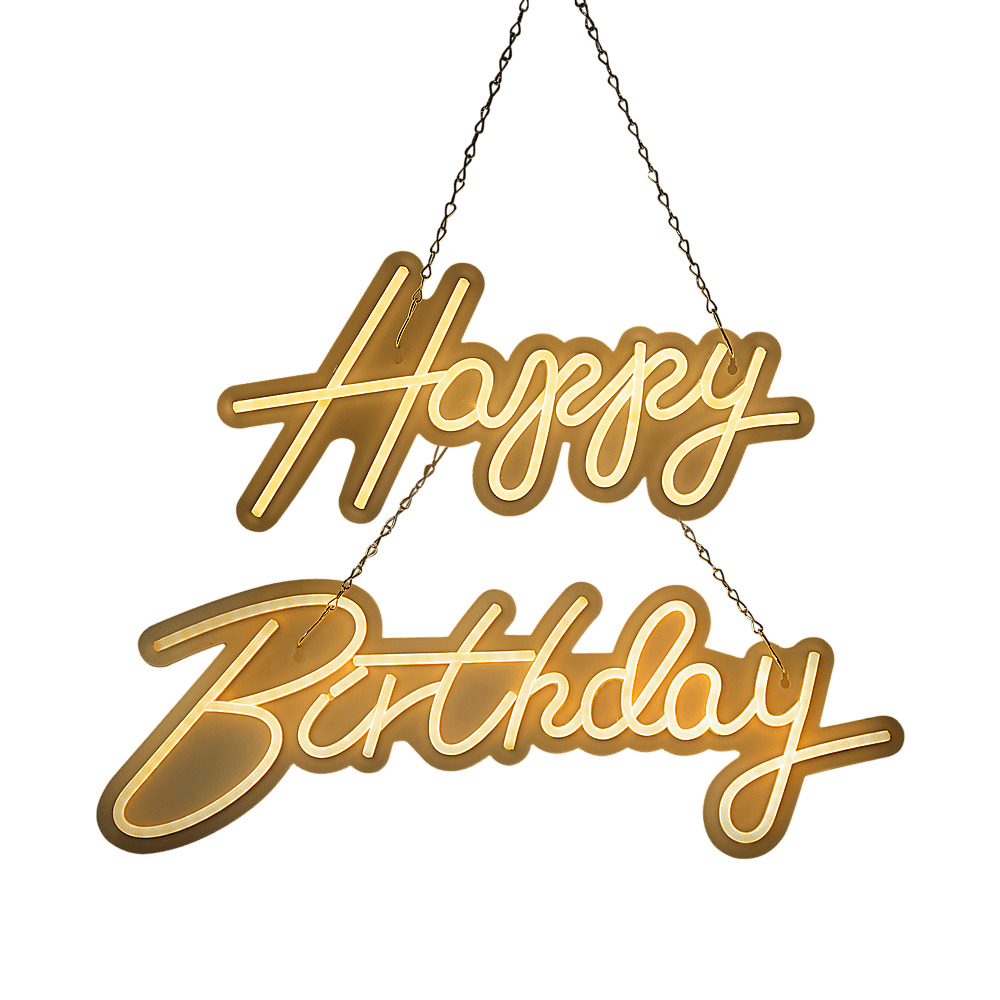 Happy Birthday Neon Sign Hanging Glowing Party Decoration