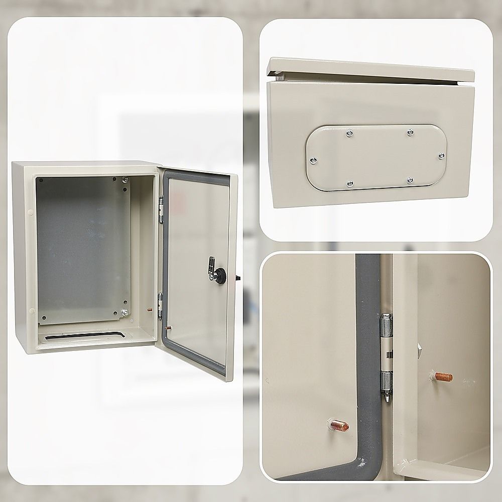 Carbon Steel Electrical Enclosure Box IP65 Wall Mount 400 x 300 x 200 mm Bedworld