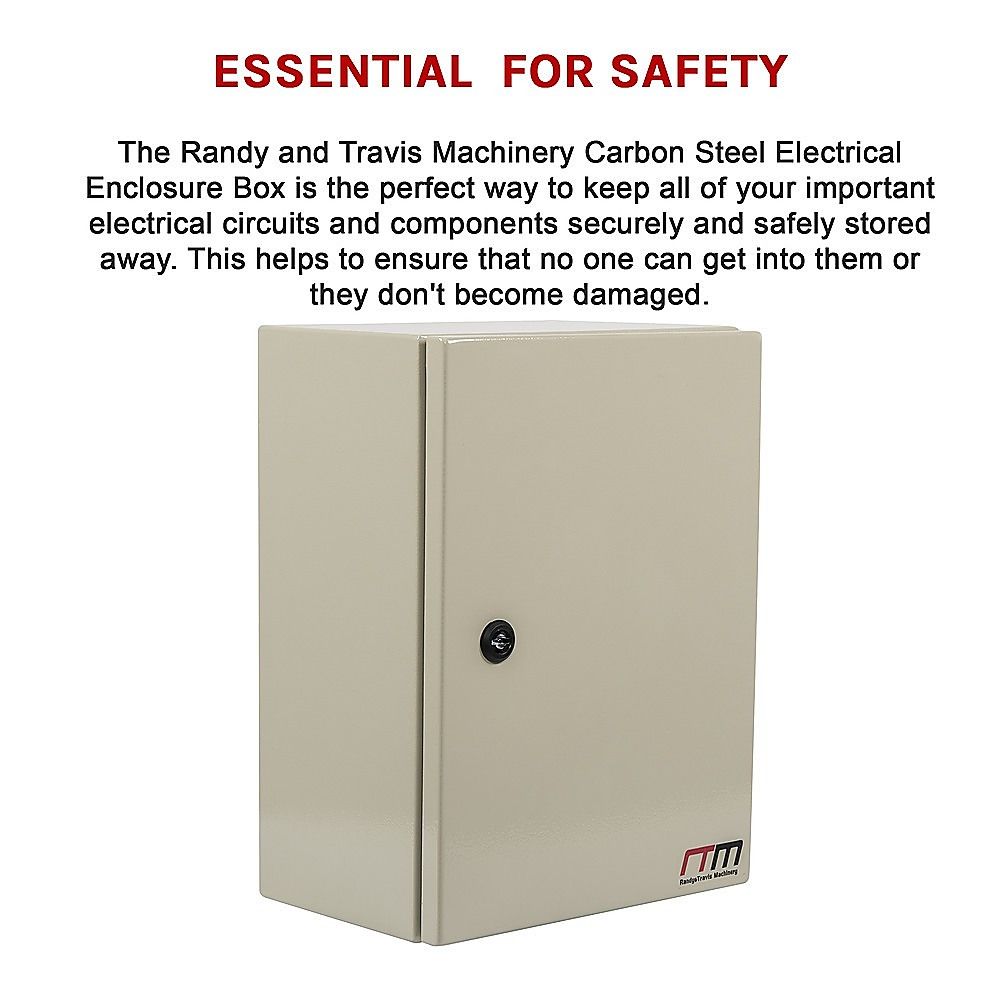Carbon Steel Electrical Enclosure Box IP65 Wall Mount 400 x 300 x 200 mm Bedworld