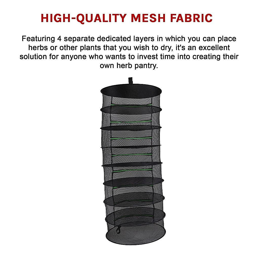 8-layer hanging mesh drying rack with zipper, dark net storage bag