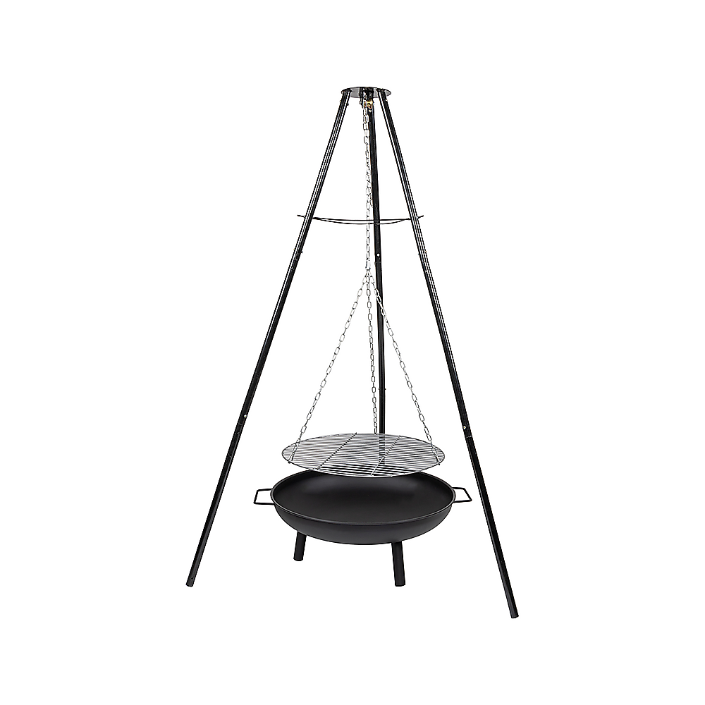 Tripod Garden Fire Pit BBQ  Cast Iron & Steel Round Outdoor Fire Bowl