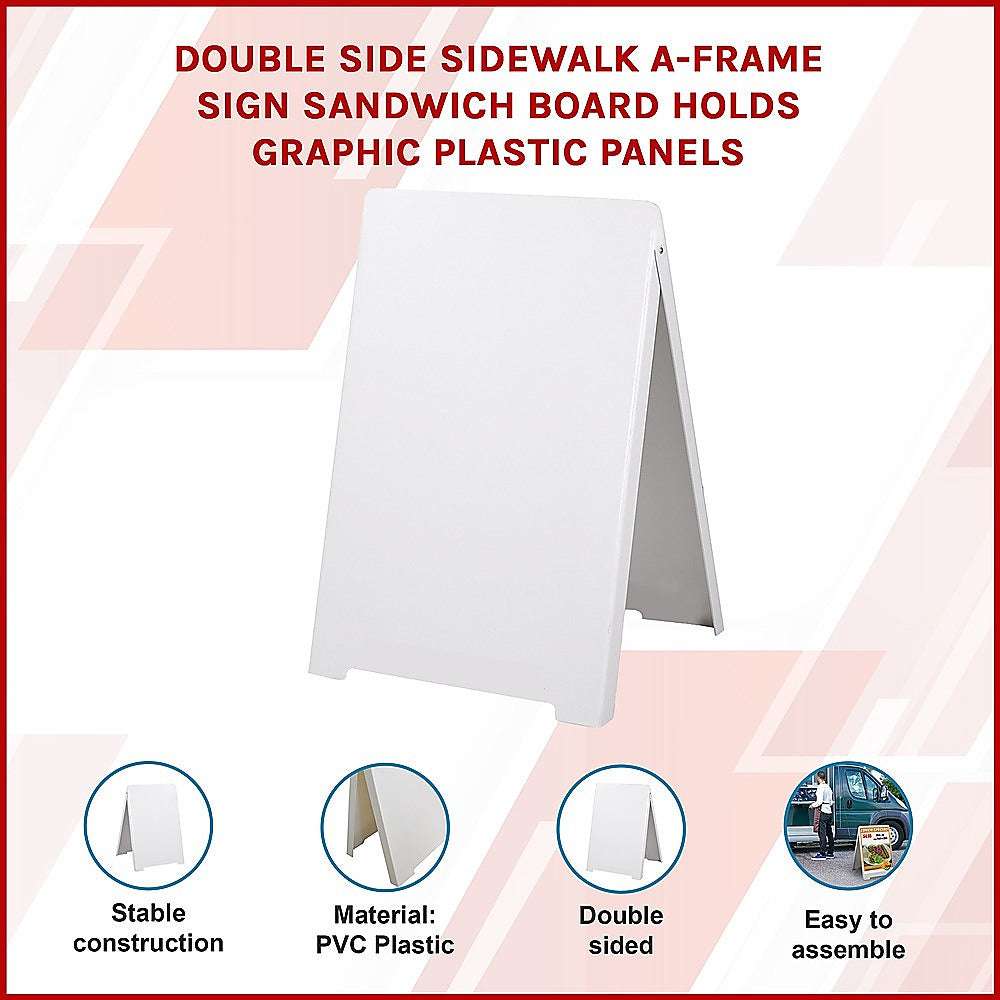 Double Side Sidewalk A-frame Sign Sandwich Board holds Graphic Plastic Panels