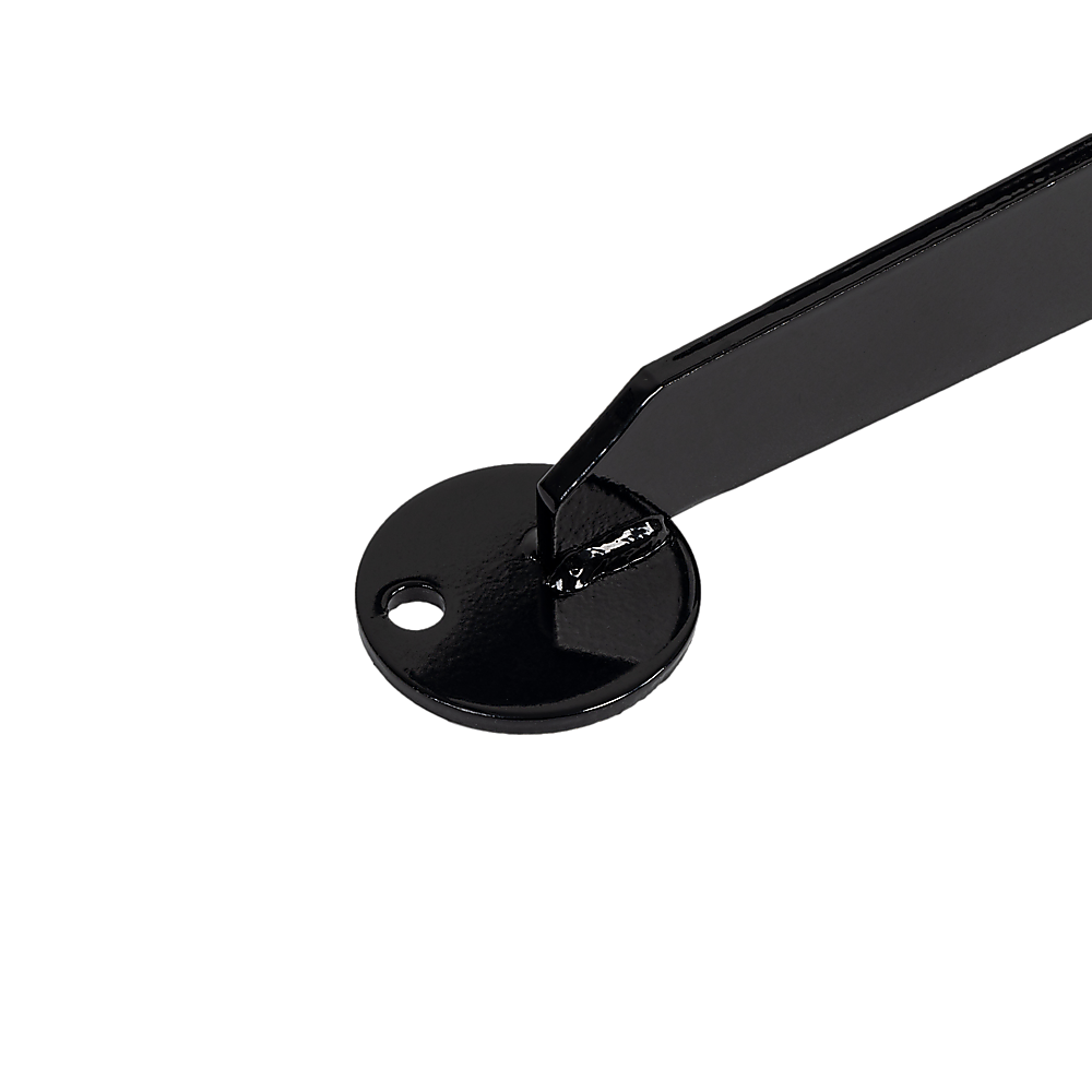 Black hammock stand end cap on base crossbar