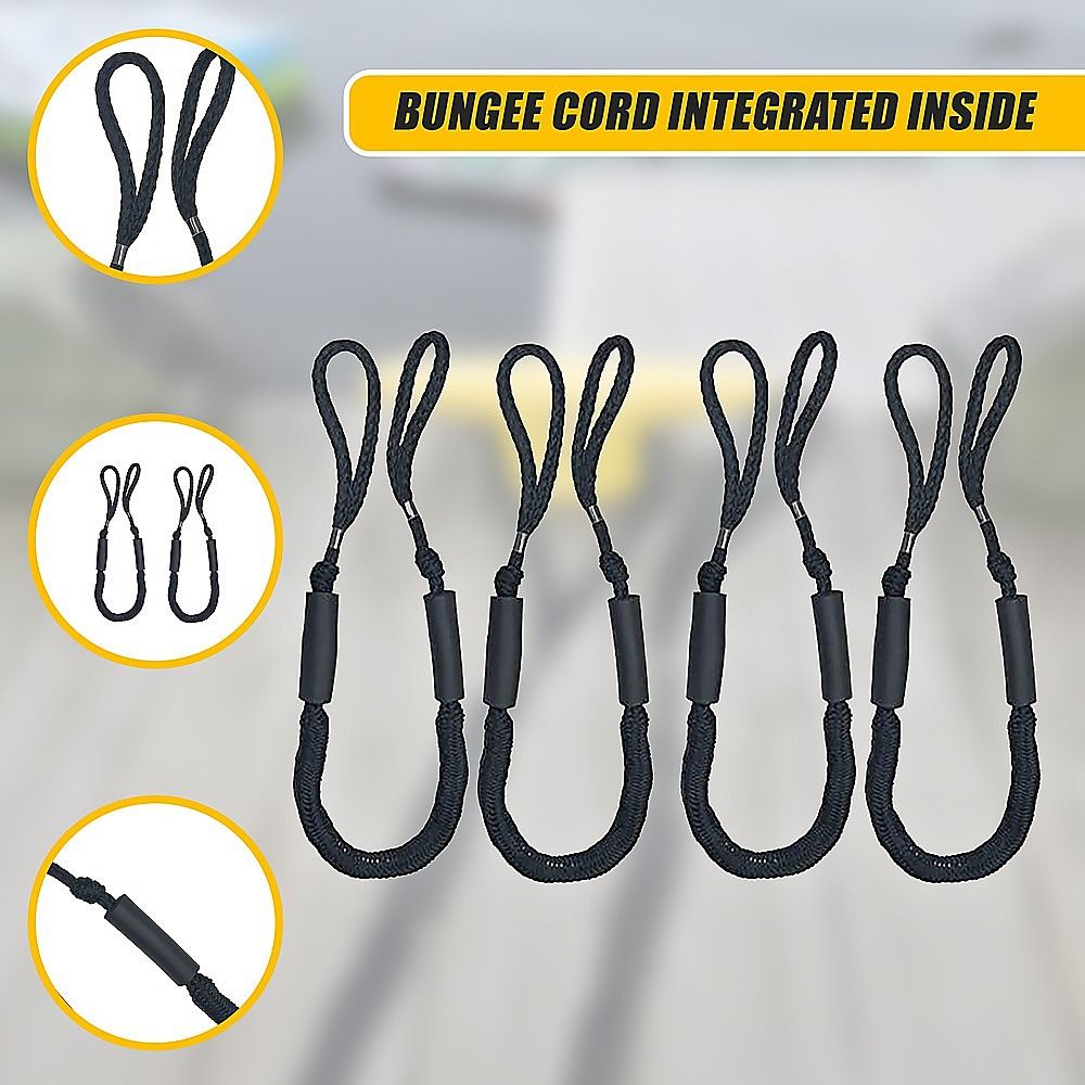 4 Pack Marine Bungee Dock Line Boat Mooring Rope Anchor Cord Stretch Bedworld