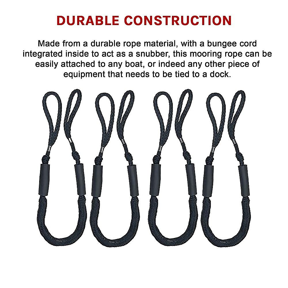 4 Pack Marine Bungee Dock Line Boat Mooring Rope Anchor Cord Stretch Bedworld