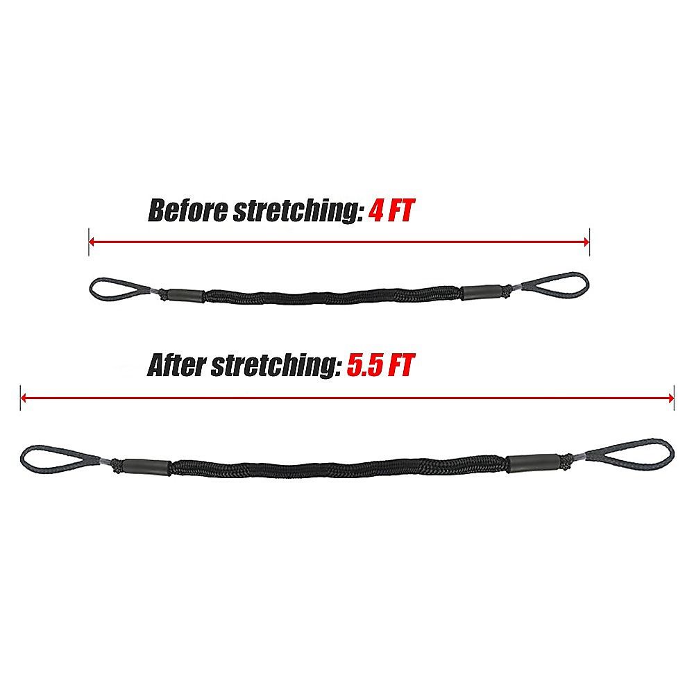 4 Pack Marine Bungee Dock Line Boat Mooring Rope Anchor Cord Stretch Bedworld