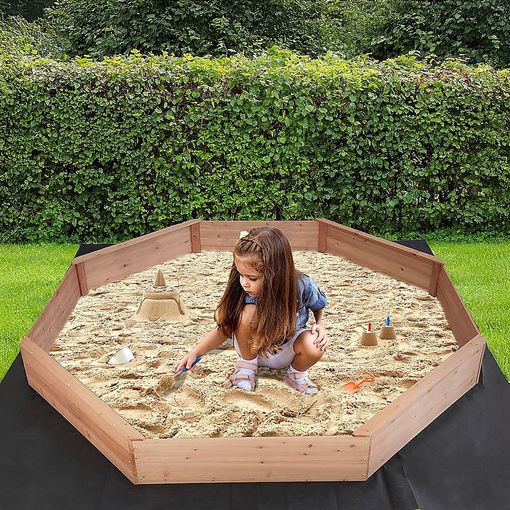 Kids Sand Pit Large Octagonal Wooden Sandpit Bedworld