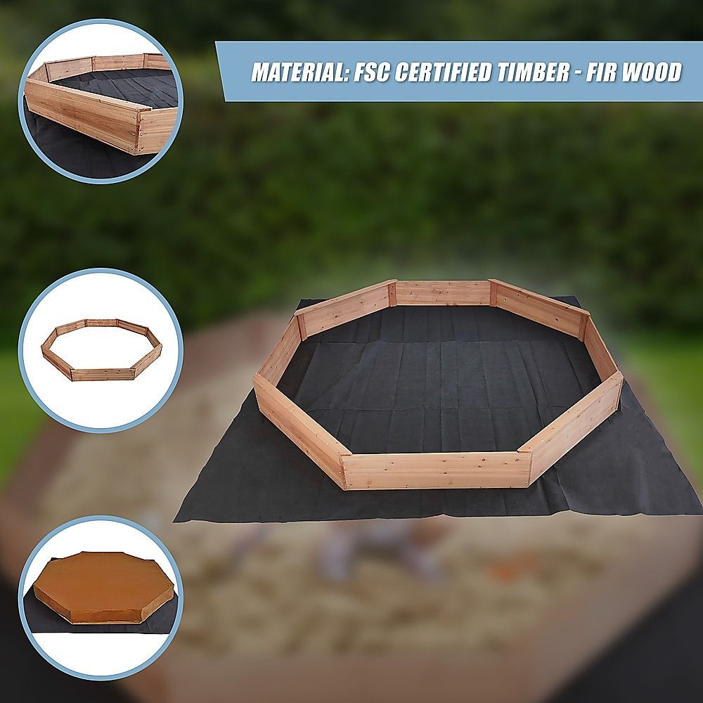 Kids Sand Pit Large Octagonal Wooden Sandpit Bedworld