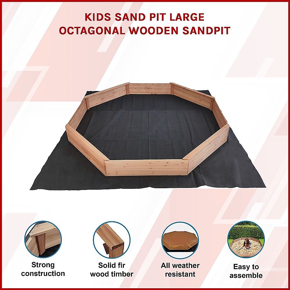 Kids Sand Pit Large Octagonal Wooden Sandpit Bedworld