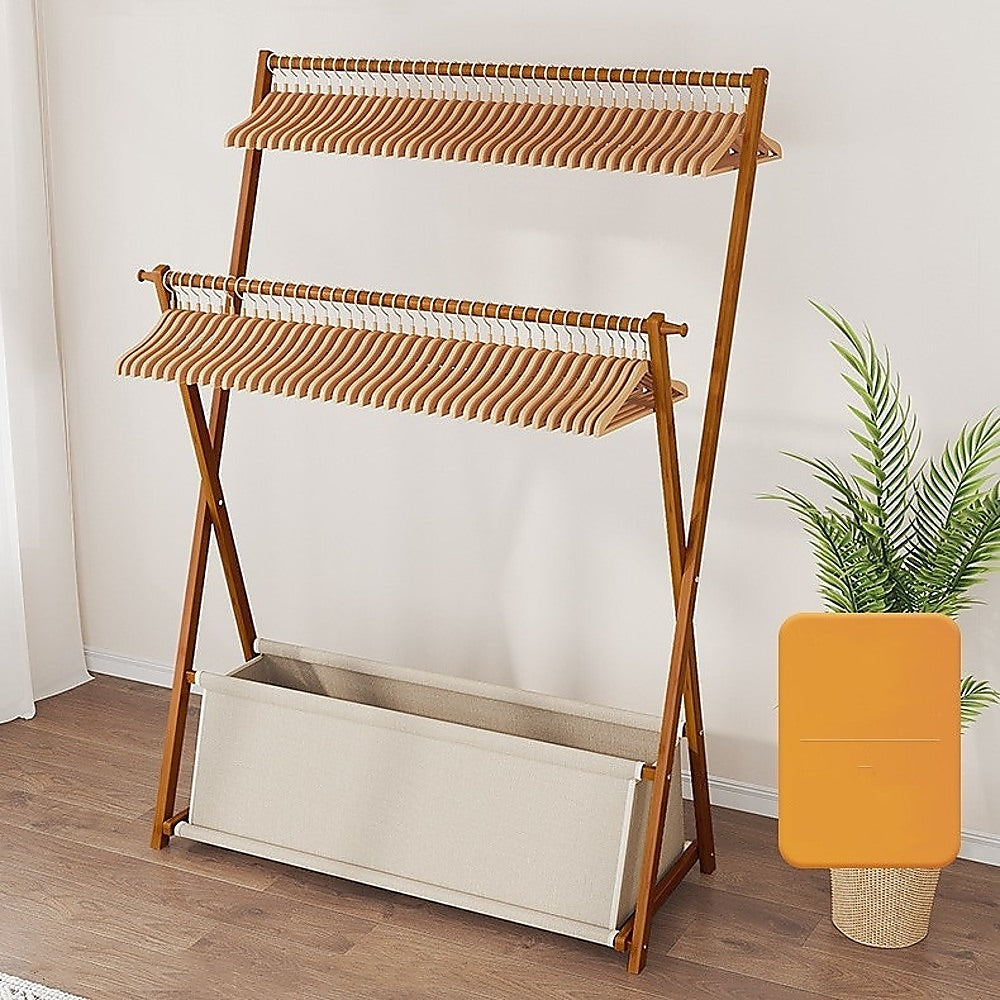 Modern 100x155cm Clothes Hanger Rack with Lower Shelf