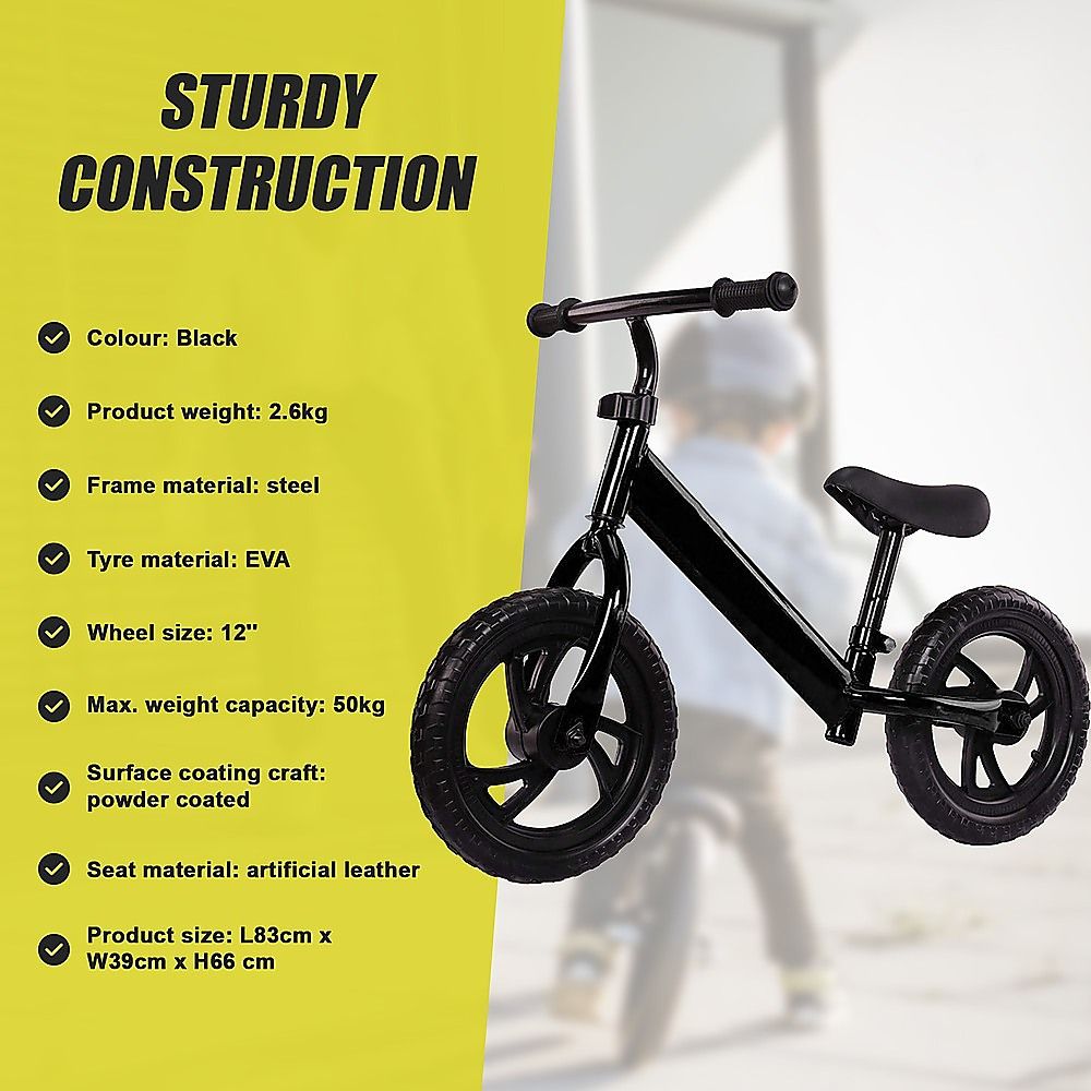 Kids Ride On Push Bike Balance Bicycle with Training Wheels for Toddlers Bedworld