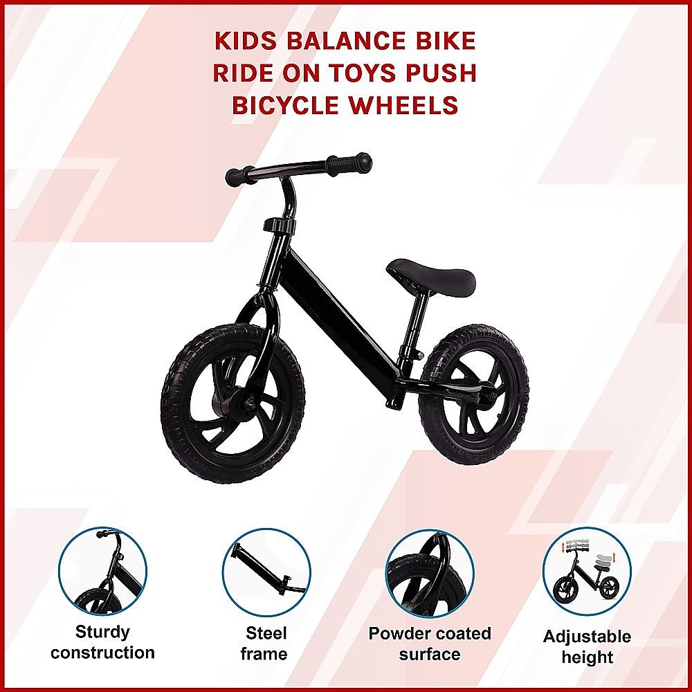 Kids Ride On Push Bike Balance Bicycle with Training Wheels for Toddlers Bedworld