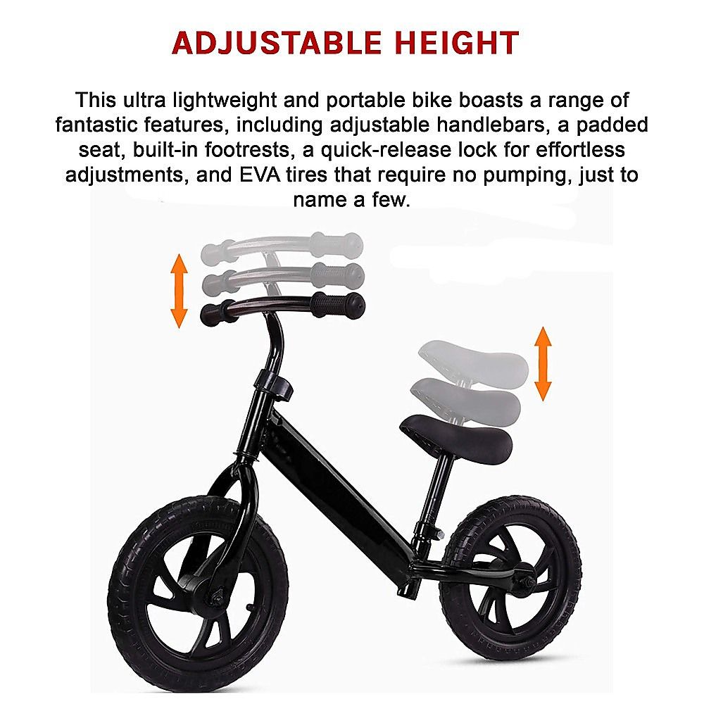 Kids Ride On Push Bike Balance Bicycle with Training Wheels for Toddlers Bedworld