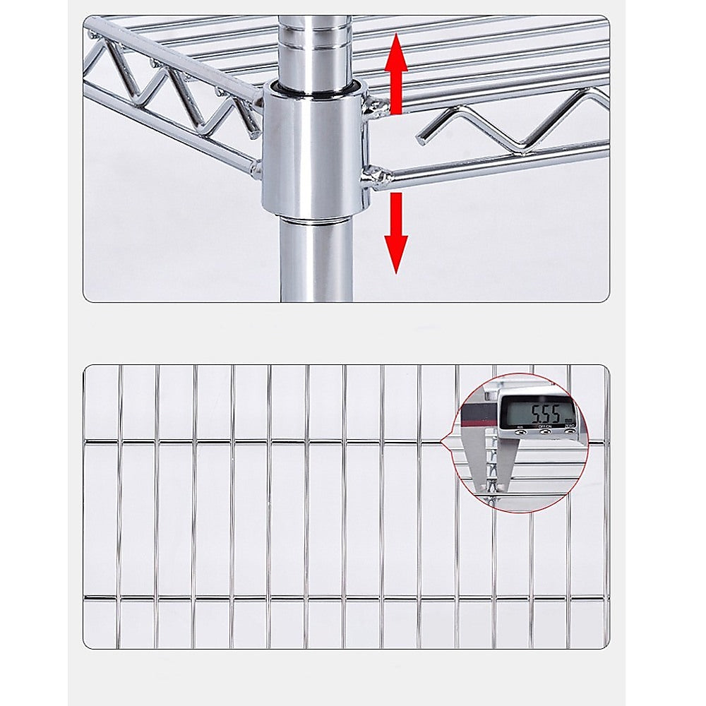Chrome shelf corner joint with locking bracket and adjustable knob